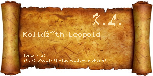 Kolláth Leopold névjegykártya